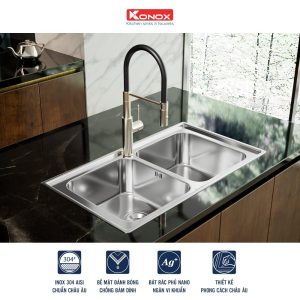chau rua konox premium ks8650 2b 1 - Chậu rửa Konox Premium KS8650 2B