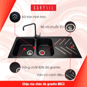 Chậu rửa Carysil BEC2 màu Nera