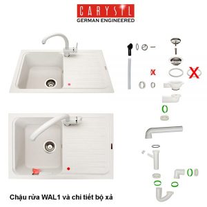 chi tiet chau rua carysil wal1 mau champagne 1 - Chậu rửa Carysil WAL1 màu Arena