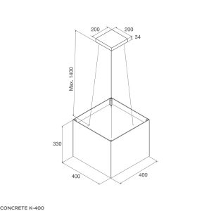 concrete k 400 1 - Máy hút khói, khử mùi Malloca CONCRETE K-400