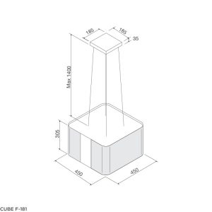 cube f 181 - Máy hút khói, khử mùi Malloca CUBE F-181