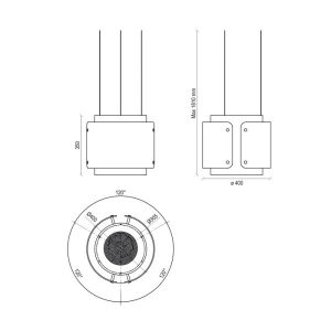 dessy 40w 1 - Máy hút mùi đảo kết hợp trang trí DUDOFF Dessy 40W
