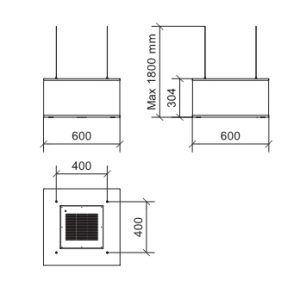 domina 60w 1 - Máy hút mùi đảo kết hợp trang trí DUDOFF Domina 60W