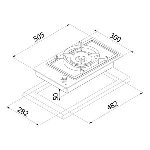 domino ring 1 - Bếp gas âm DUDOFF Domino Ring