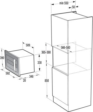 Lò vi sóng có chức năng nướng Gorenje BM6250ORAX
