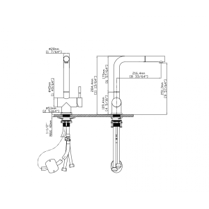 drawing k135 1500x1500 1 1 - Vòi rửa chén nóng lạnh Maadela MDF-135C