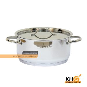 e2d1ee21 - Nồi inox 304 KitchiFivestar 20cm thân thấp