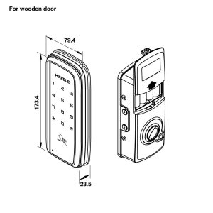 er5900 tcb dimd for wooden door - Khóa Điện Tử Hafele Er5900-Tcb 912-05-655