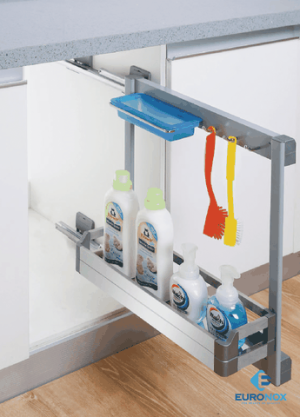 Kệ đựng chất tẩy rửa cao cấp, ray âm giảm chấn EURONOX EU1-25S