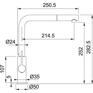 faucet ct931c tech 1 - FRANKE | Vòi rửa CT 931C (115.0443.623)