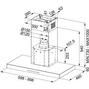 fcr 925 tc whxs kt 1 - FRANKE | Máy hút mùi treo tường FCR 925 TC WH/XS (110.0379.172)