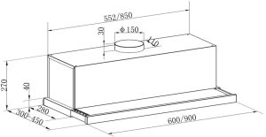 fpg605sa ki thuat 1 - Máy hút mùi âm tủ hiệu Franke CXW-200-FPG605 (315.0575.869)