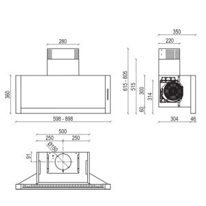 frame 90sgb 2 2 - Máy hút mùi treo tường DUDOFF FRAME 90SGB