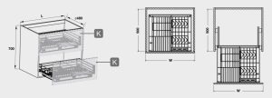 GIÁ BÁT ĐĨA HAFELE 549.03.156 GẮN CÁNH 900MM