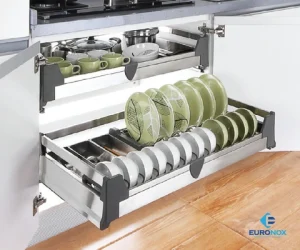 GIÁ BÁT ĐĨA INOX ĐÁY ĐẶT ÂM TỦ EURONOX EU1.B60