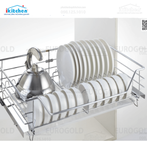Giá bát đĩa inox nan âm tủ – gắn cánh Eurogold EG6275