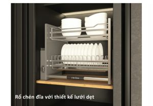 Giá bát đĩa nâng hạ Cucina 600mm Mạ Chrome 504.76.214