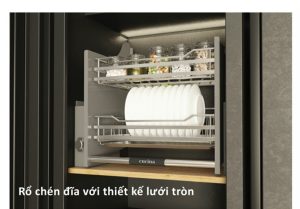 Giá bát đĩa nâng hạ Cucina 600mm Mạ Chrome 504.76.204