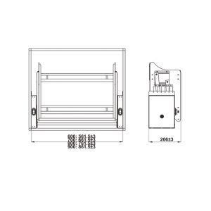 gia bat nang ha oria 4 - Giá bát nâng hạ Hafele ORIA 900mm 504.76.818