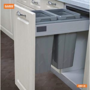 gw0740 2609 - Thùng rác đôi ray hộp giảm chấn (2*18L) Garis GW07.40