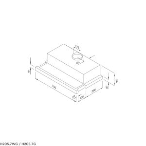 h205 1 - Máy hút mùi âm tủ Malloca H205.7-G