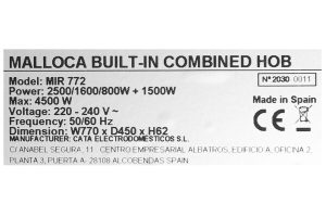 hong ngoai malloca mir 772 9 org - Bếp điện từ 2 vùng nấu Malloca MIR 772