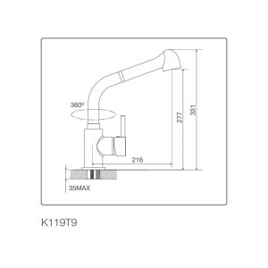 k119t9 - Vòi Chậu rửa chén Malloca K119T9