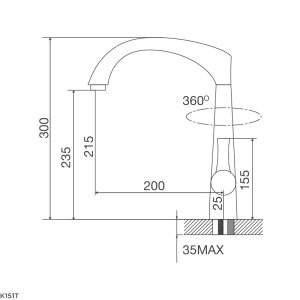 k151t - Vòi Chậu rửa chén Malloca K151T