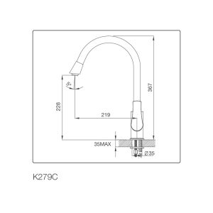 k279c - Vòi Chậu rửa chén Malloca K279C