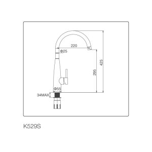 k529s - Vòi Chậu rửa chén Malloca K529-S