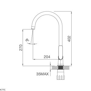k77c 1 - Vòi rửa chén Malloca K77C