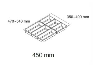 Khay chia muỗng nĩa Hafele 450mm Màu xám 556.52.243