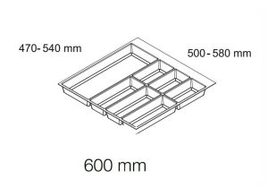 Khay chia muỗng nĩa Hafele 600mm Màu xám 556.52.246