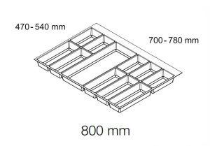 Khay chia muỗng nĩa Hafele 800mm Màu trắng 556.52.748