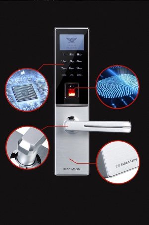 Khóa cửa vân tay Dessmann G811FP-VÀNG VÀ BẠC (Chống nước mưa)