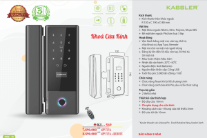 khoa cua kinh kassler kl 569 app remote 2 - Khóa cửa kính Kassler KL-569 APP, REMOTE tiêu chuẩn Đức