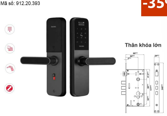 khoa dien tu bauma bm600 hafele 912 1 - Khóa điện tử BAUMA BM600 Thân khóa lớn 912.20.393 khoa dien tu bauma bm600 hafele 912 1 - Khóa điện tử BAUMA BM600 Thân khóa lớn 912.20.393