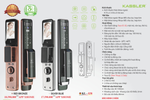 khoa dien tu kassler kl 838 red bronze - Khóa điện tử Kassler KL-838 Red Bronze App, Face ID tiêu chuẩn Đức