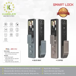 khoa dien tu kassler kl 889 cnc blue gray6 - Khóa điện tử Kassler KL-889 CNC Blue Gray APP, Face ID tiêu chuẩn Đức