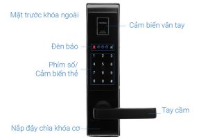khoa dien tu van tay hafele el9000 tcs 912 3 - [SALE 31%] Khóa điện tử vân tay Hafele EL9000-TCS Màu đen 912.05.378