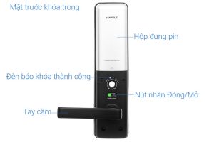 khoa dien tu van tay hafele el9000 tcs 912 4 - [SALE 31%] Khóa điện tử vân tay Hafele EL9000-TCS Màu đen 912.05.378