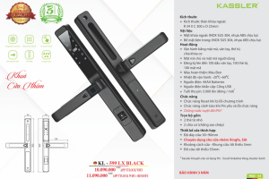 khoa van tay cua nhom kassler kl 599 lx black5 - Khóa vân tay cửa nhôm Kassler KL-599 LX BLACK tiêu chuẩn Đức