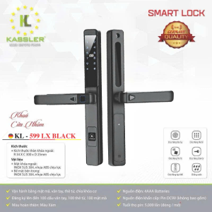 khoa van tay cua nhom kassler kl 599 lx black6 - Khóa vân tay cửa nhôm Kassler KL-599 LX BLACK tiêu chuẩn Đức