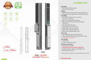 khoa van tay kassler kl 599 pro grey app5 - Khóa vân tay cửa nhôm Kassler KL-599 PRO GREY APP tiêu chuẩn Đức