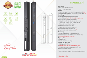 khoa van tay kassler kl 599 vs app face id - Khóa vân tay cửa nhôm Kassler KL-599 VS APP, Face ID tiêu chuẩn Đức