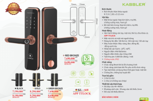 khoa van tay kassler kl 668 gold - Khóa vân tay Kassler KL-668 GOLD APP, Remote tiêu chuẩn Đức