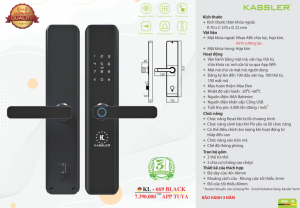 khoa van tay kassler kl 669 black app 1 - Khóa vân tay Kassler KL-669 Black App tiêu chuẩn Đức