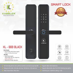 khoa van tay kassler kl 669 black app - Khóa vân tay Kassler KL-669 Black App tiêu chuẩn Đức