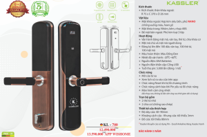 khoa van tay kassler kl 700 app6 - Khóa vân tay Kassler KL-700 APP tiêu chuẩn Đức