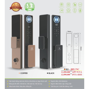 khoa van tay kassler kl 809 cnc black 4 - Khóa vân tay Kassler KL-809 CNC Black App, Remote tiêu chuẩn Đức